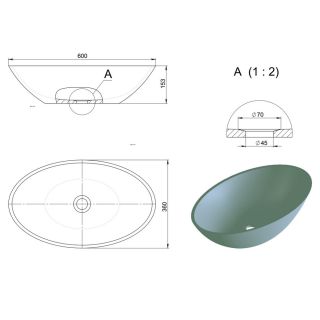 Раковина Holbi Dione 60см бетон 2.02.006.44.4